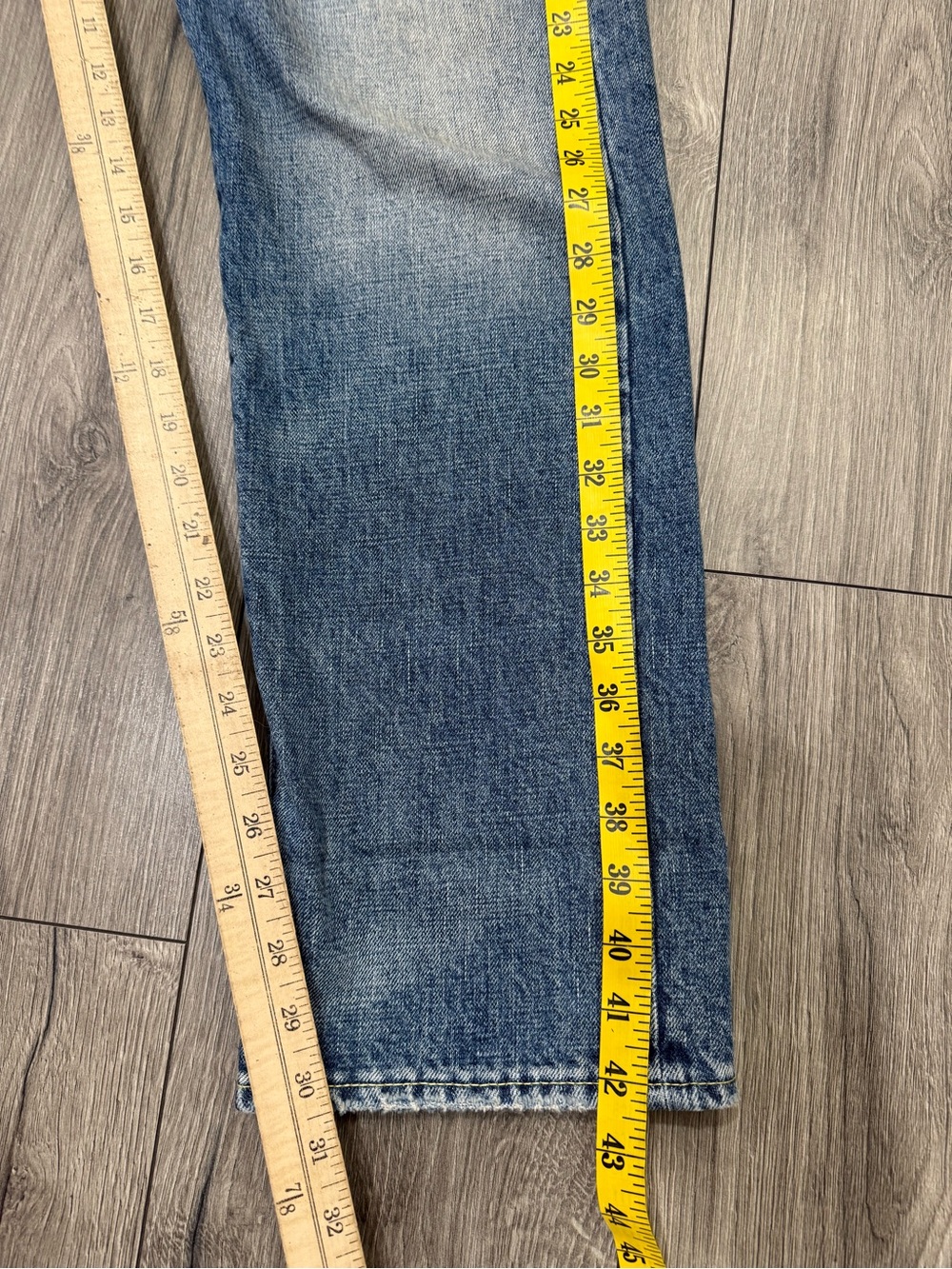 LIMITED NWT R13 Cuffed Crossover Straight Leg Jeans Estin Selvedge Blue Sz 28 - Picture 8 of 15